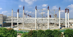 The steel structure of GAMECO phase III hangar successfully raised